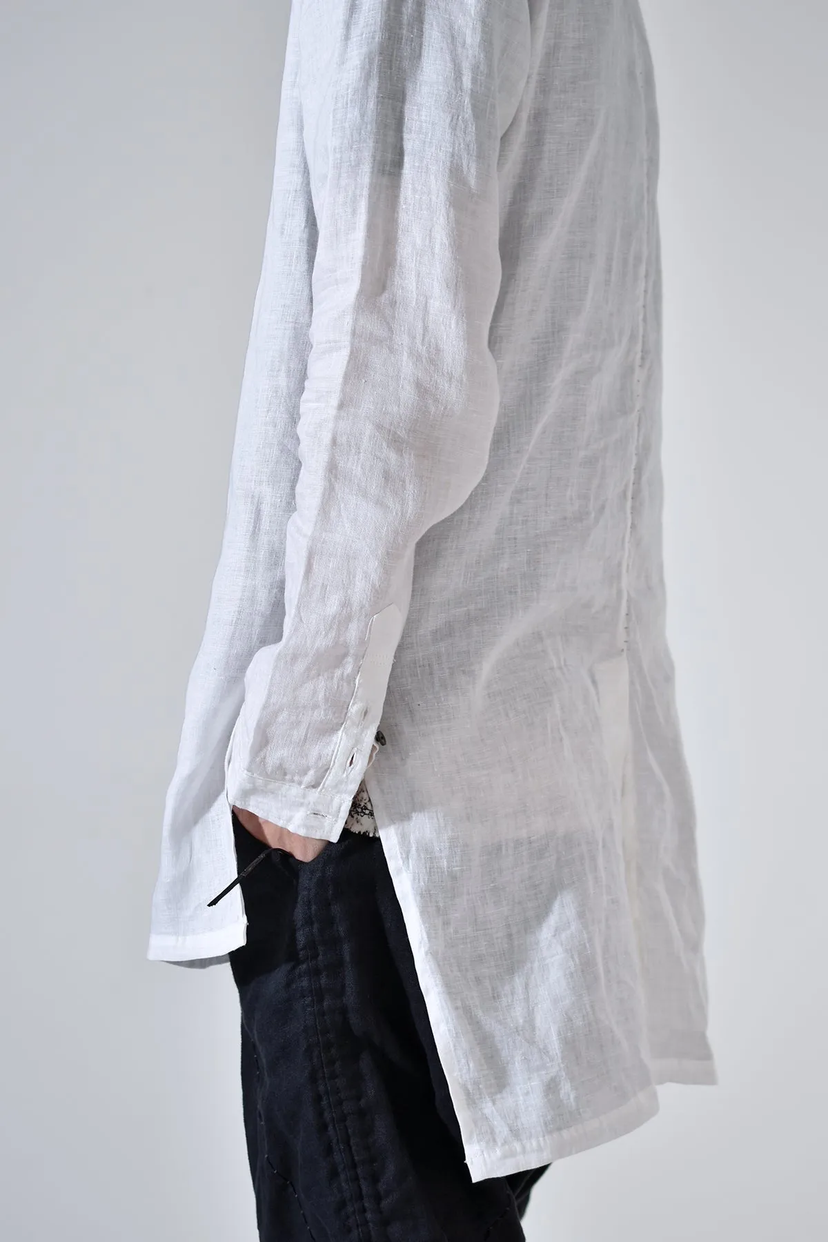 2001-SH06/LS Stand Collar Long Shirt / LS White