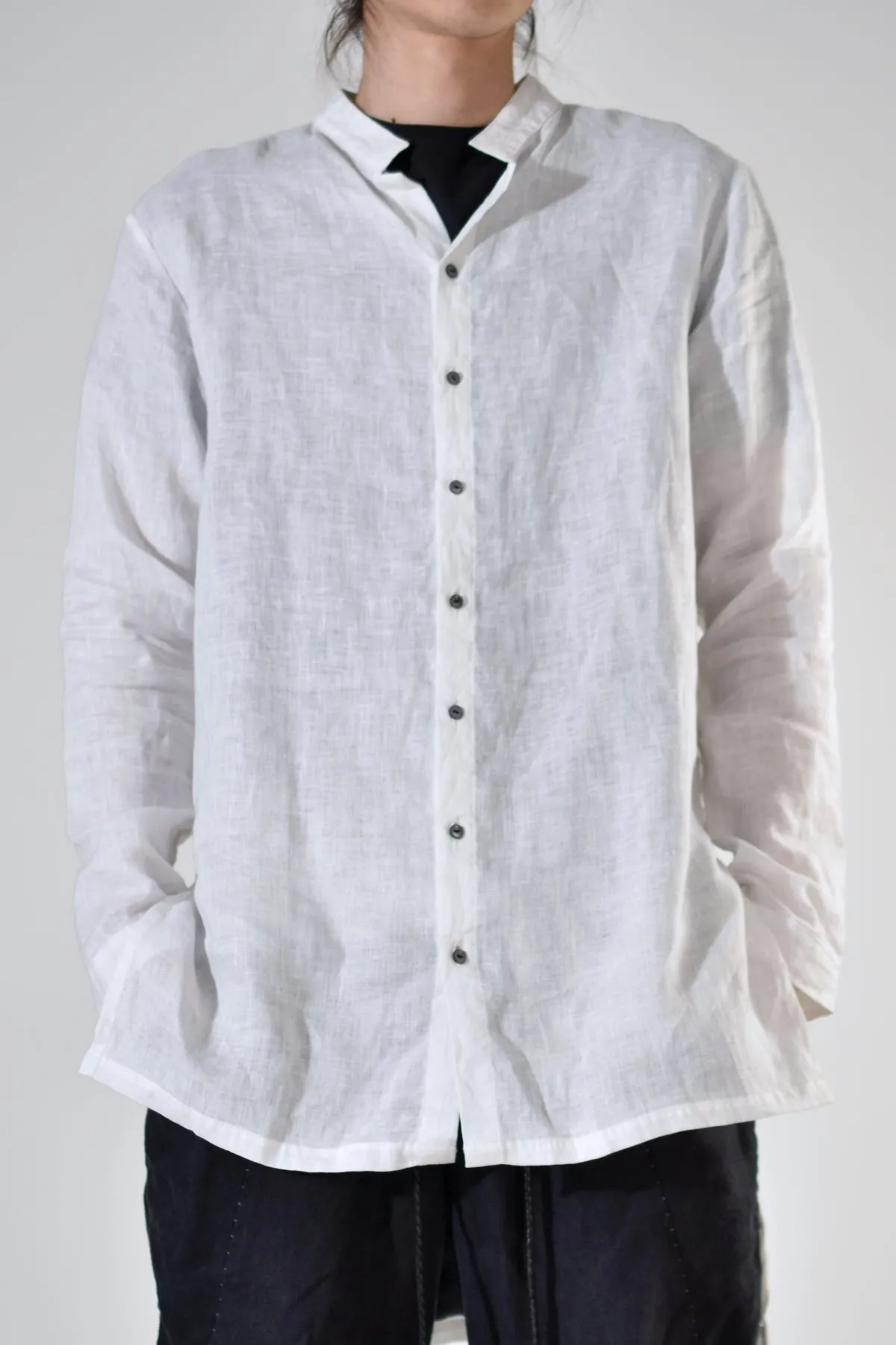 2001-SH06/LS Stand Collar Long Shirt / LS White