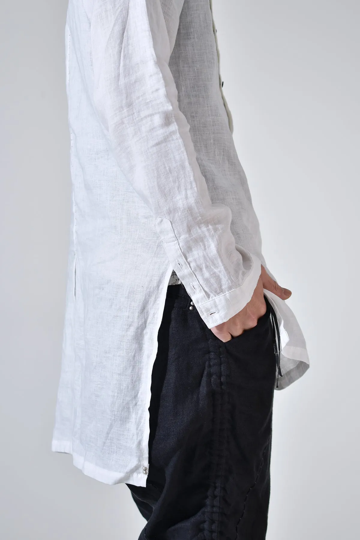 2001-SH06/LS Stand Collar Long Shirt / LS White