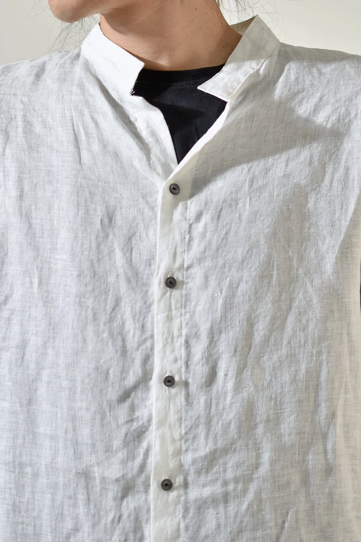 2001-SH06/LS Stand Collar Long Shirt / LS White