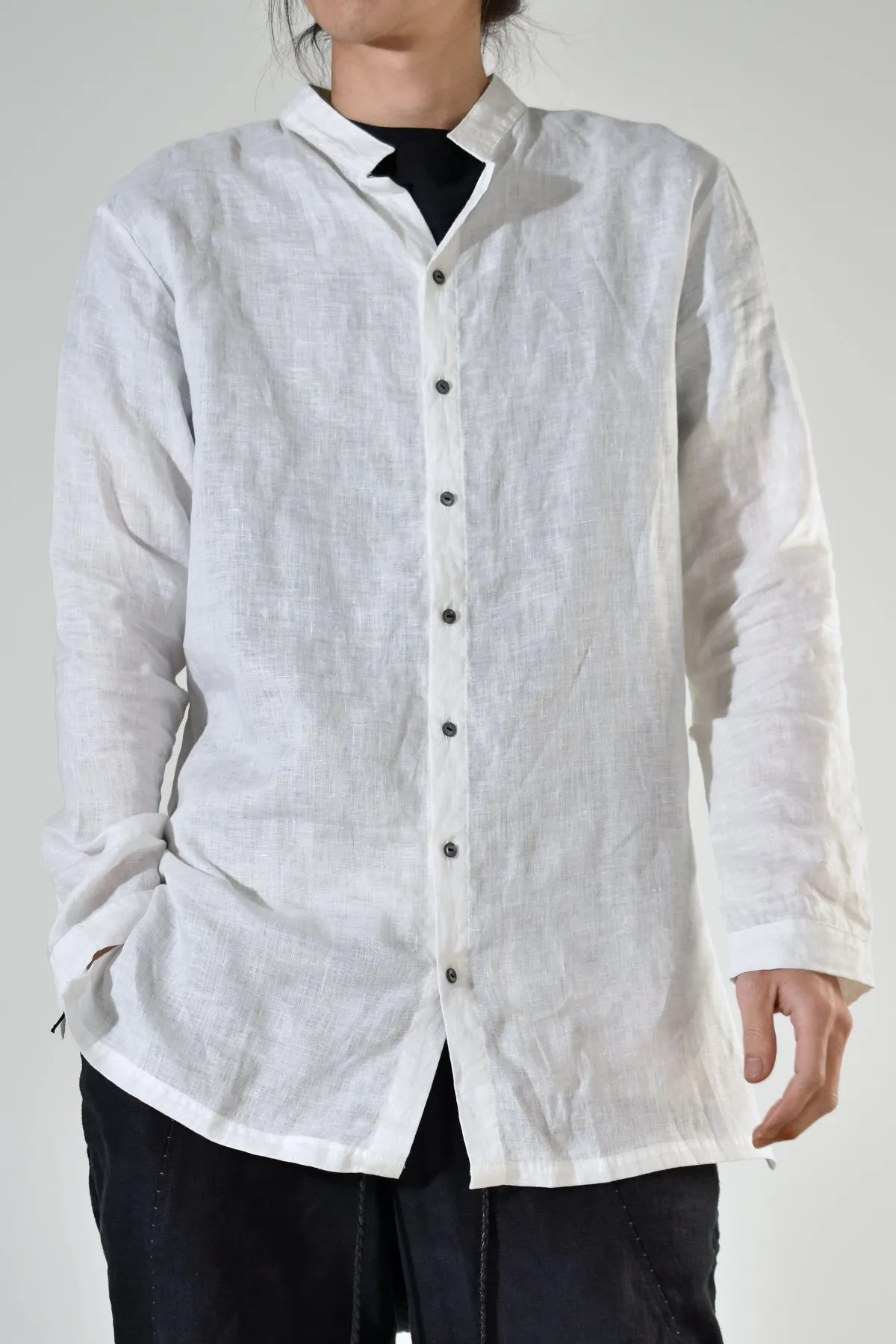 2001-SH06/LS Stand Collar Long Shirt / LS White