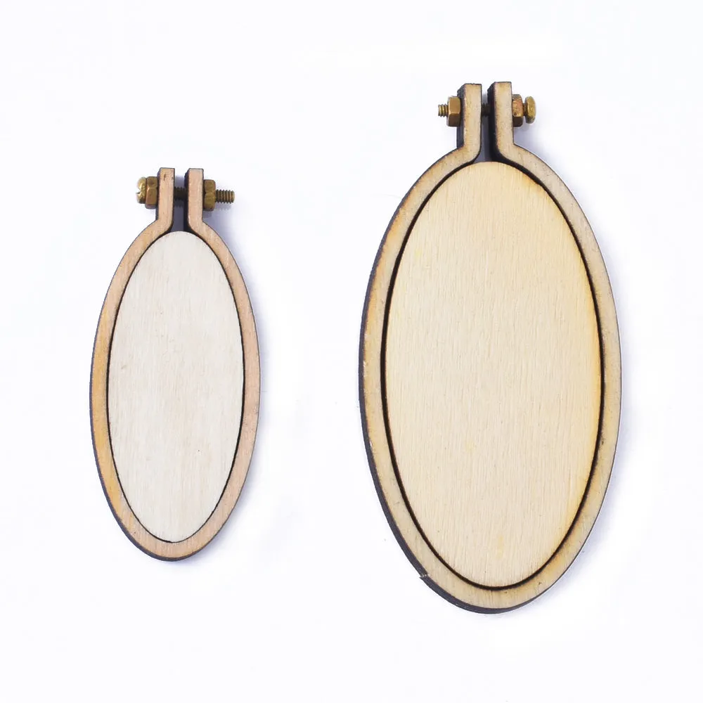 60*30mm oval (vertical) Mini Embroidery Hoop Lasercut Frame Cross Stitch Frame Tiny Embroidery Pendant Tiny Hoop diy Embroidery Pendant 1pcs