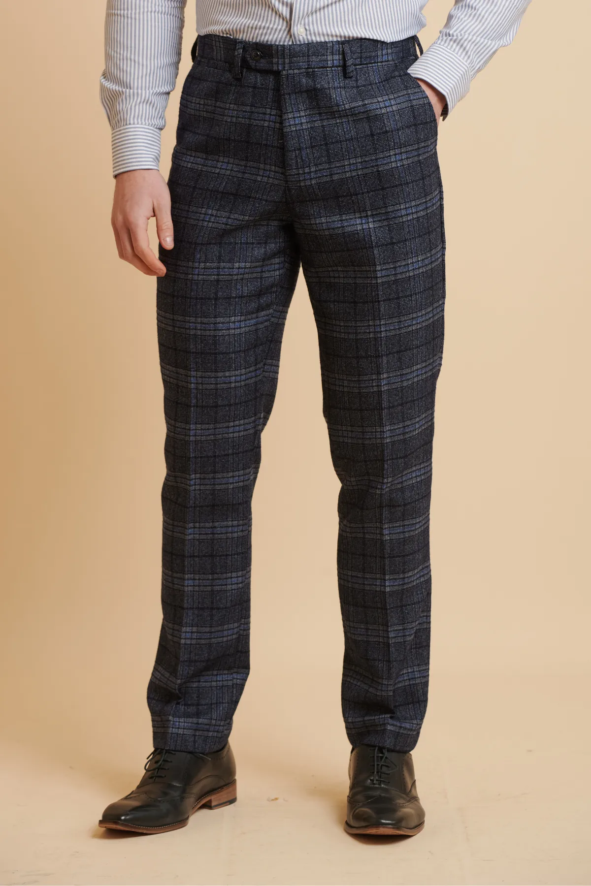 ANDY - Blue Check Trousers