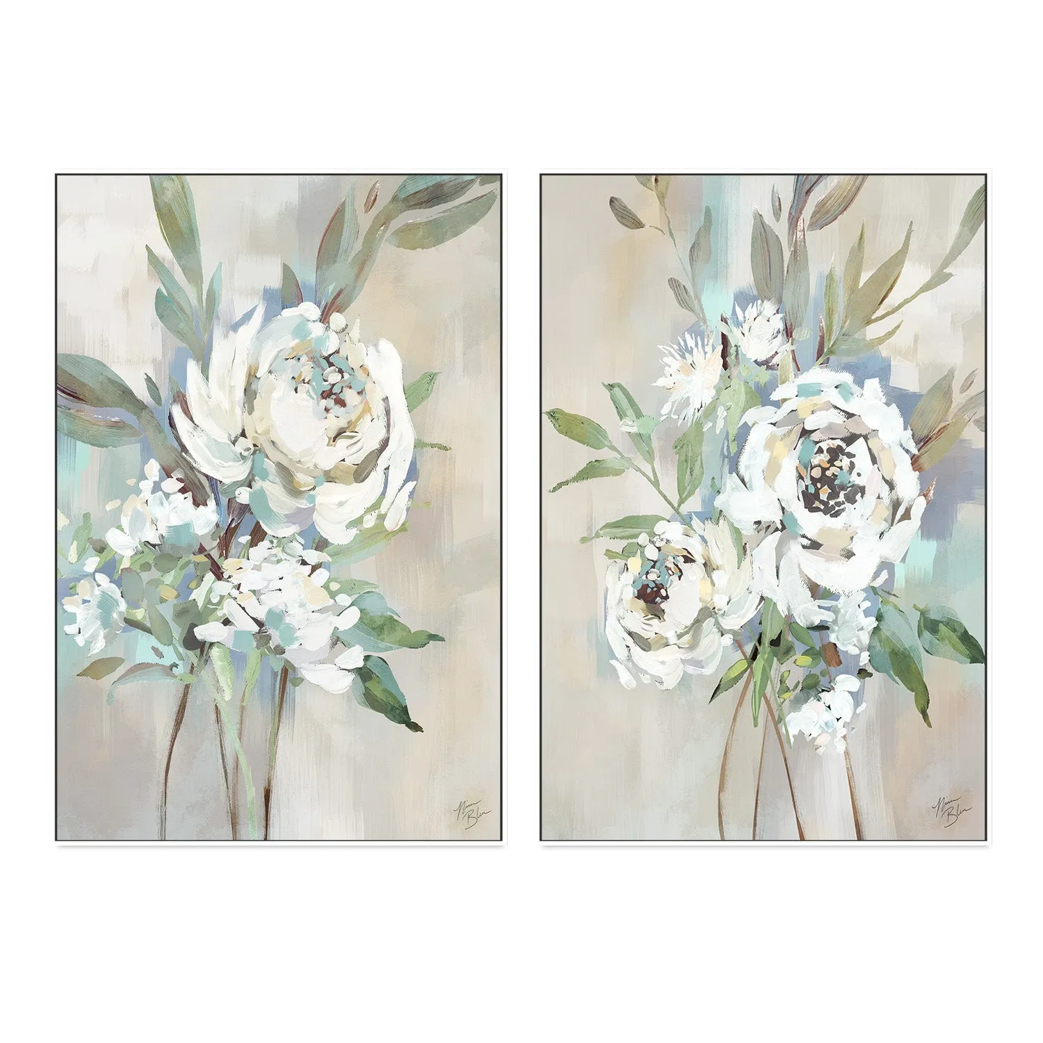 Antique Rose, Style A & B, Set of 2 , By Nina Blue