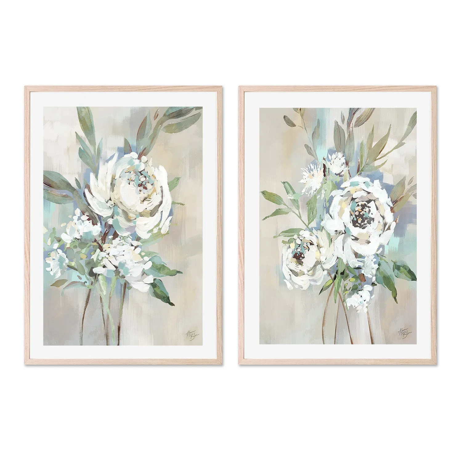 Antique Rose, Style A & B, Set of 2 , By Nina Blue