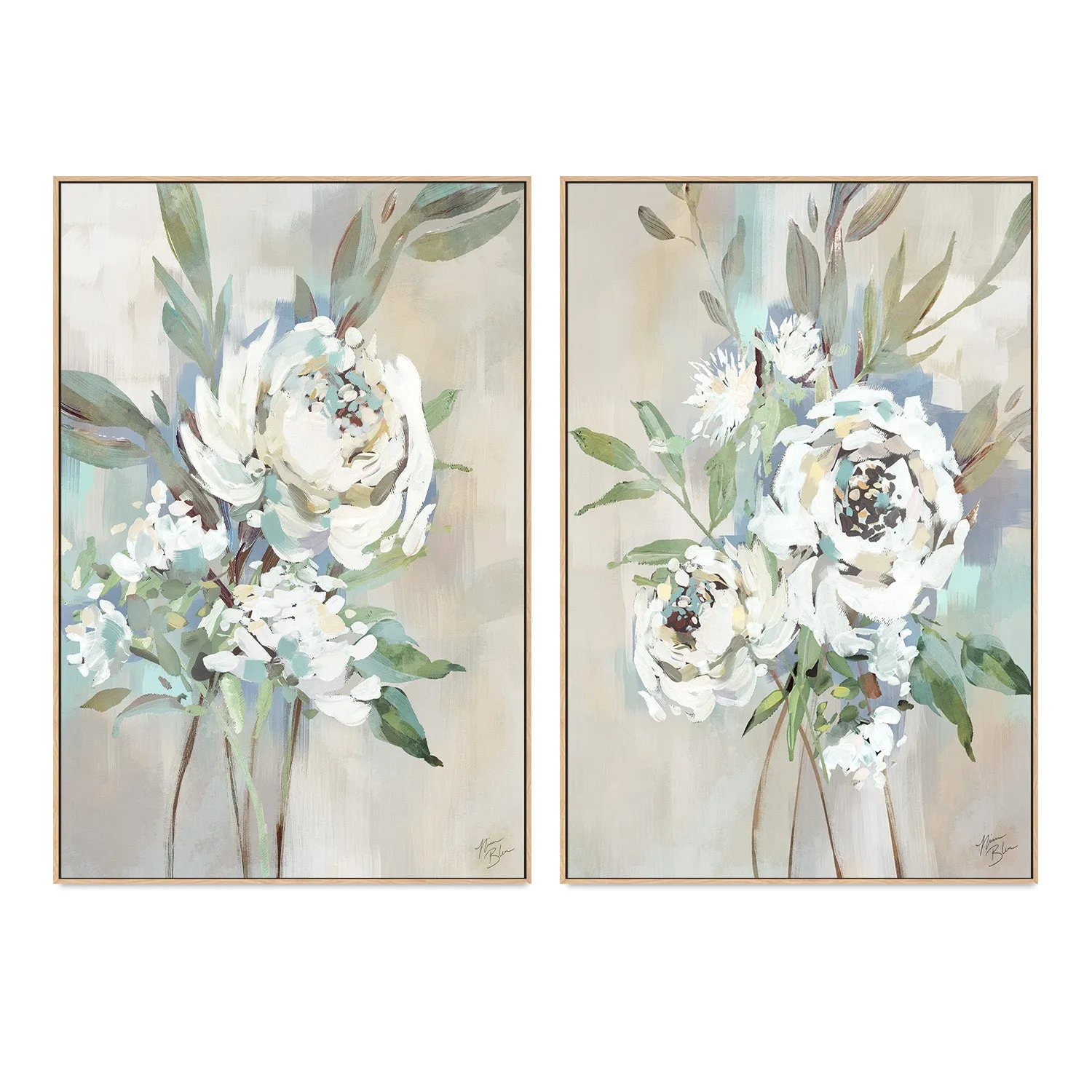 Antique Rose, Style A & B, Set of 2 , By Nina Blue