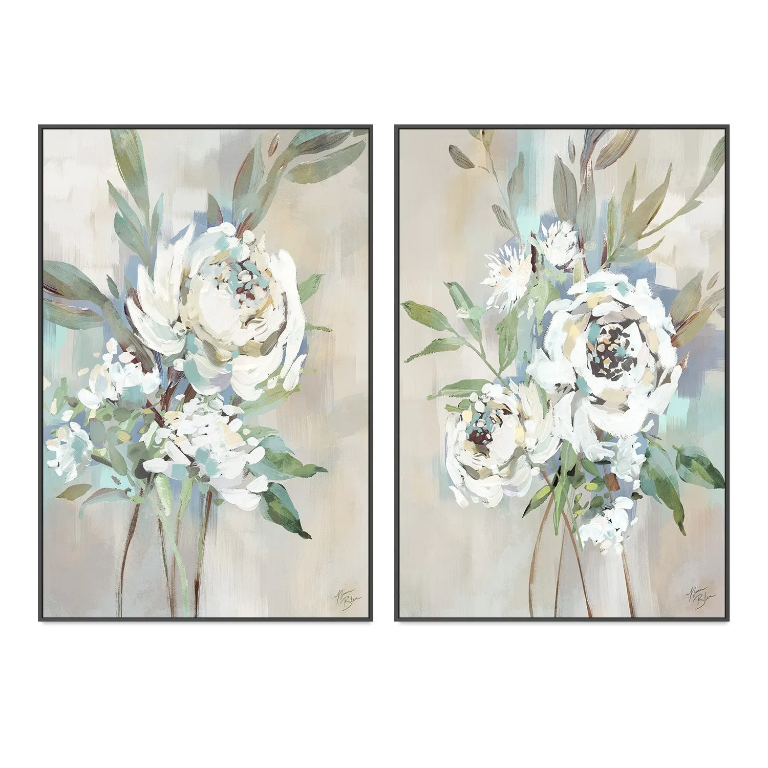 Antique Rose, Style A & B, Set of 2 , By Nina Blue