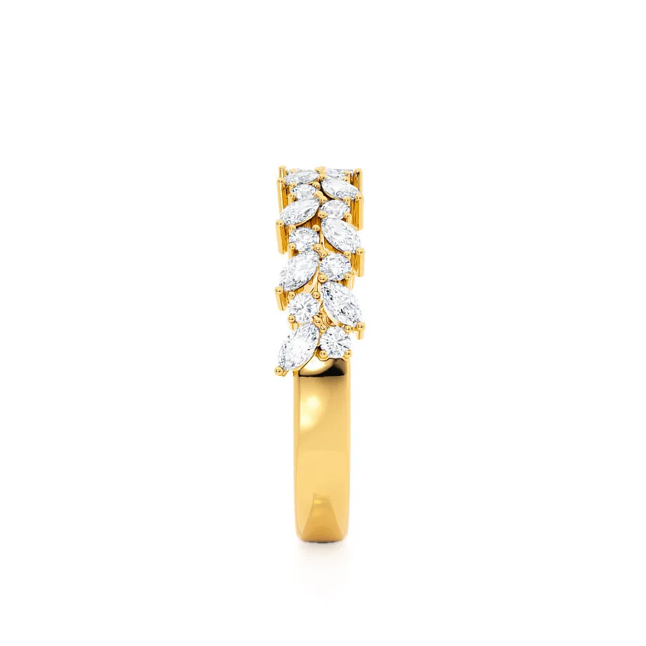 ARAYA - Lab Diamond Marquise Statement Eternity 18k Yellow Gold