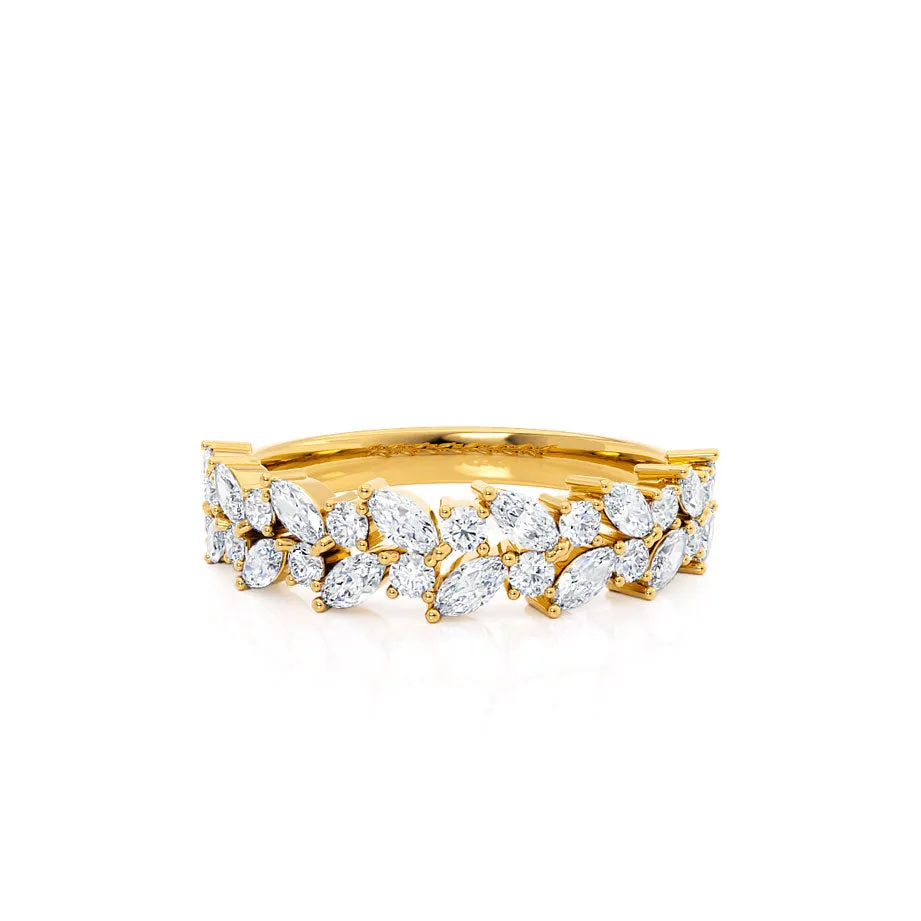 ARAYA - Lab Diamond Marquise Statement Eternity 18k Yellow Gold