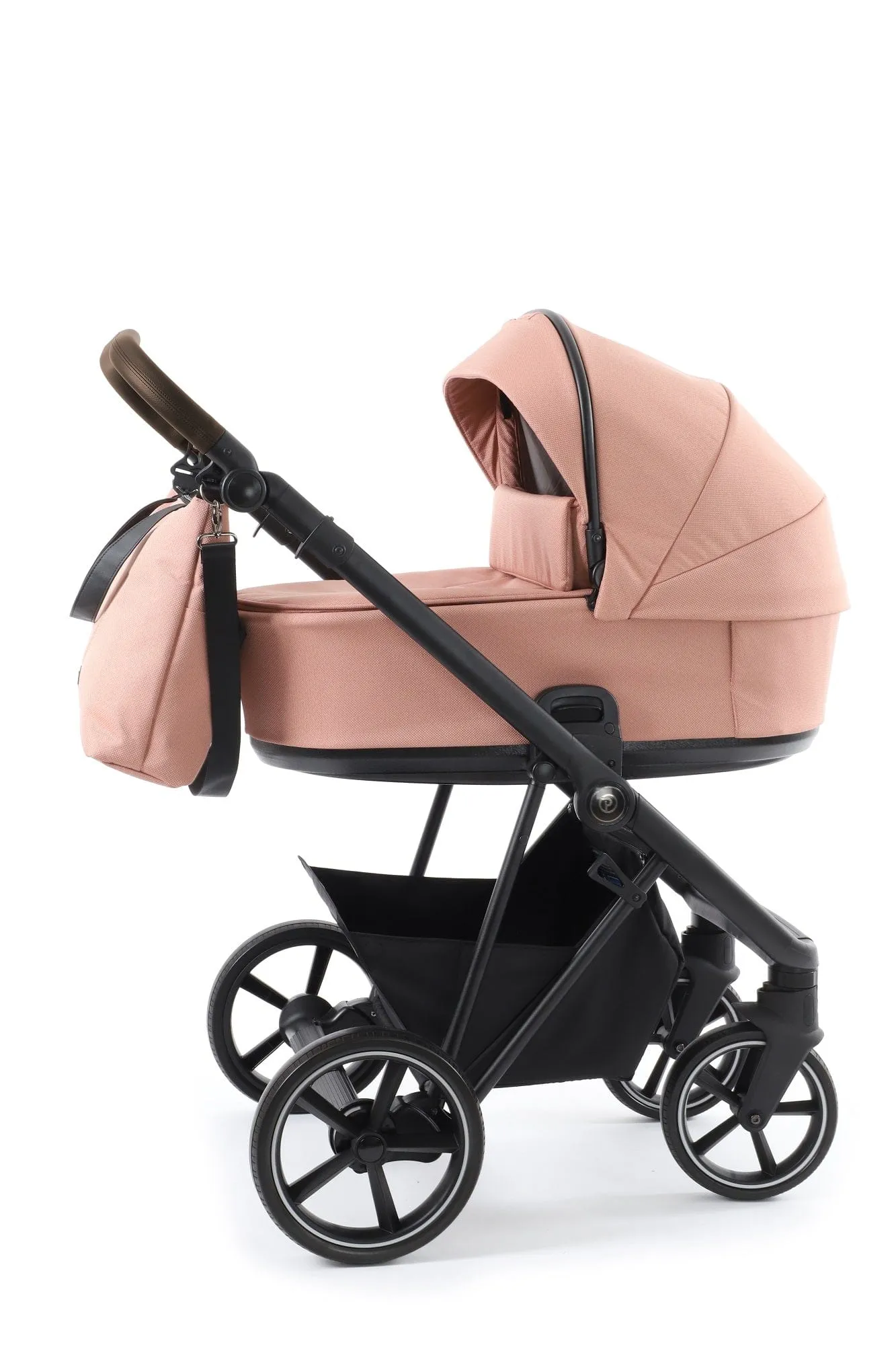 BabyStyle Prestige Vogue Pushchair - Coral / Black Frame / Brown Leather