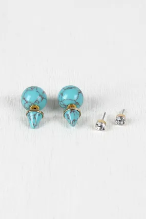 Ball And Point Double Sided Earrings