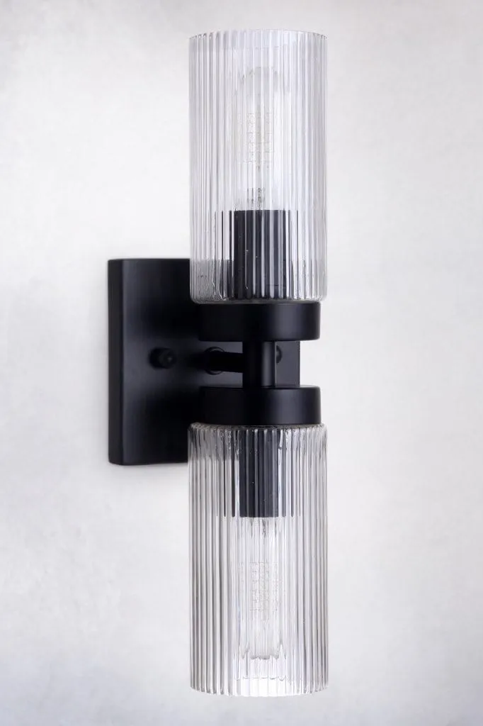 Berclair Ribbed Glass Vanity Wall Light