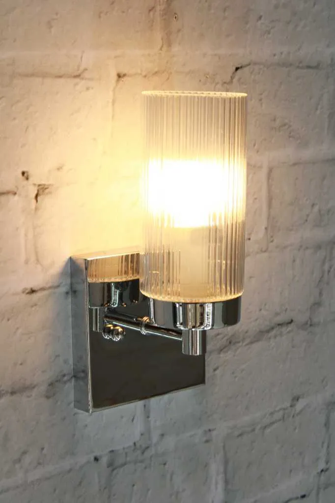 Berclair Ribbed Glass Vanity Wall Light