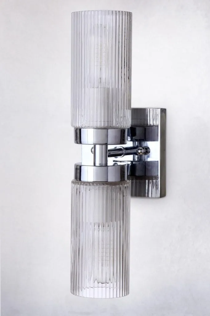 Berclair Ribbed Glass Vanity Wall Light