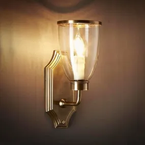 Classic Brass Wall Light with Glass Shade