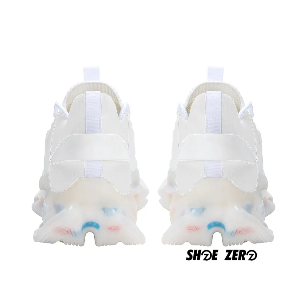 Customizable Air Heel React Running Shoes (White)