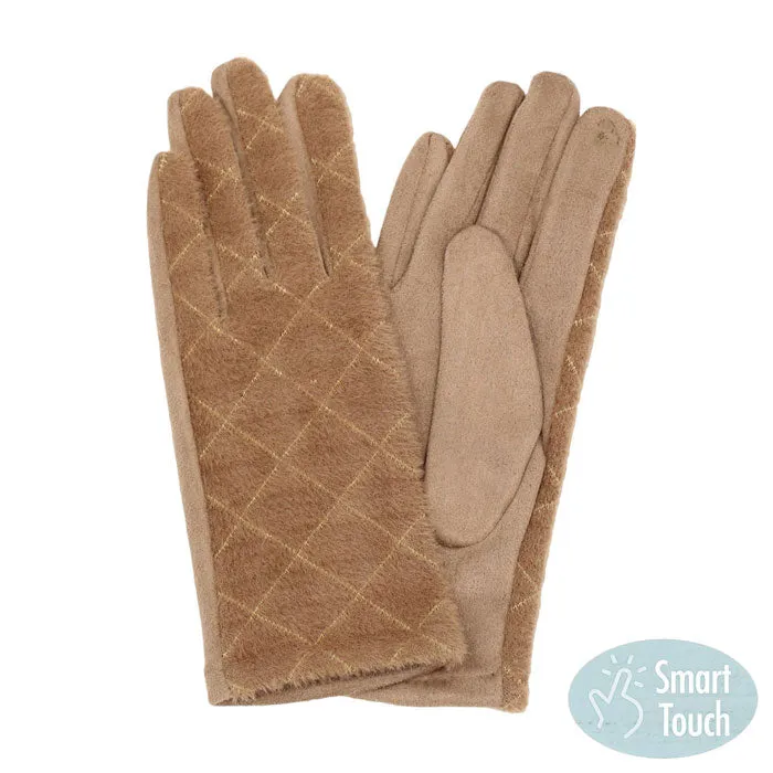 Diamond Patterned Touch Smart Gloves