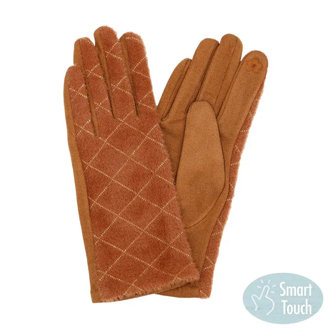 Diamond Patterned Touch Smart Gloves