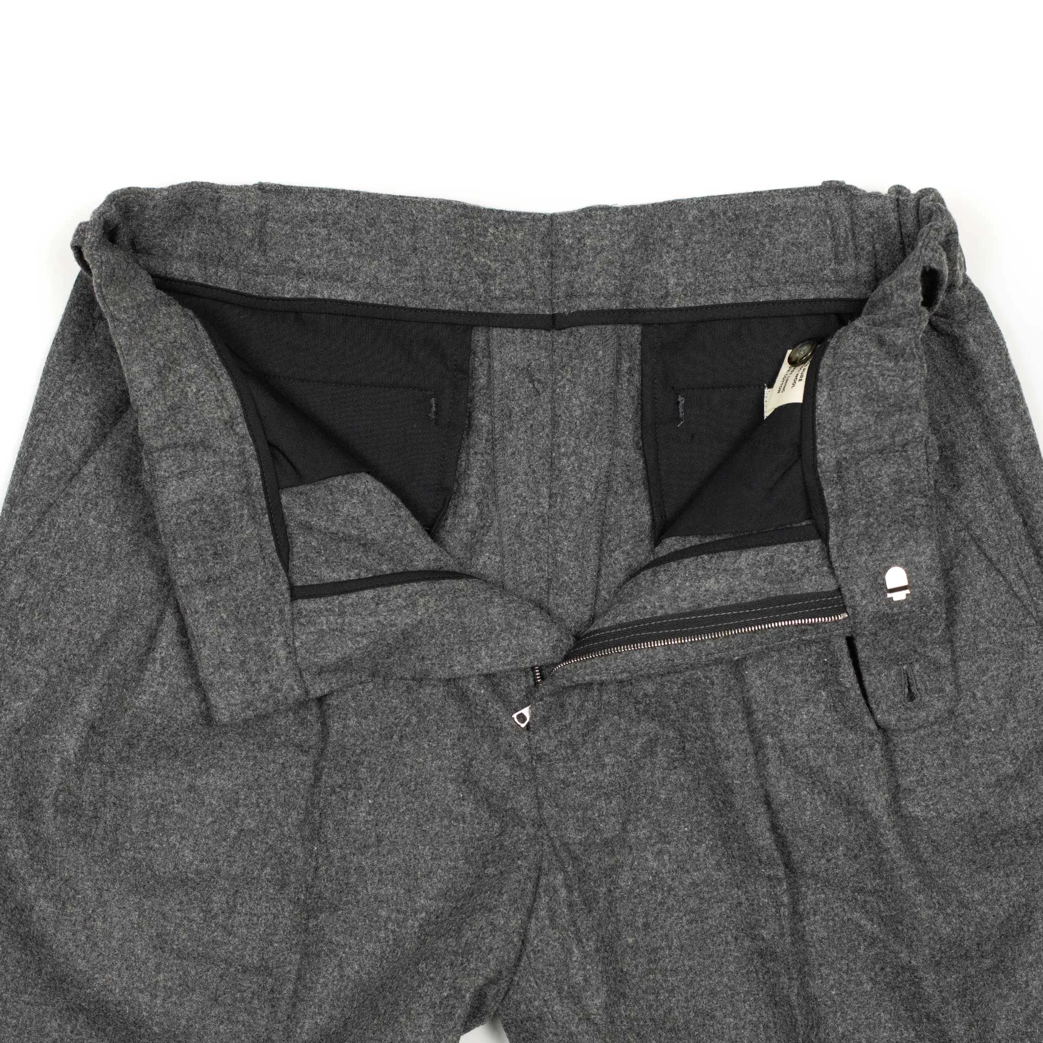 Easy trousers in mid-grey melange wool flannel