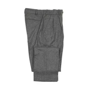 Easy trousers in mid-grey melange wool flannel