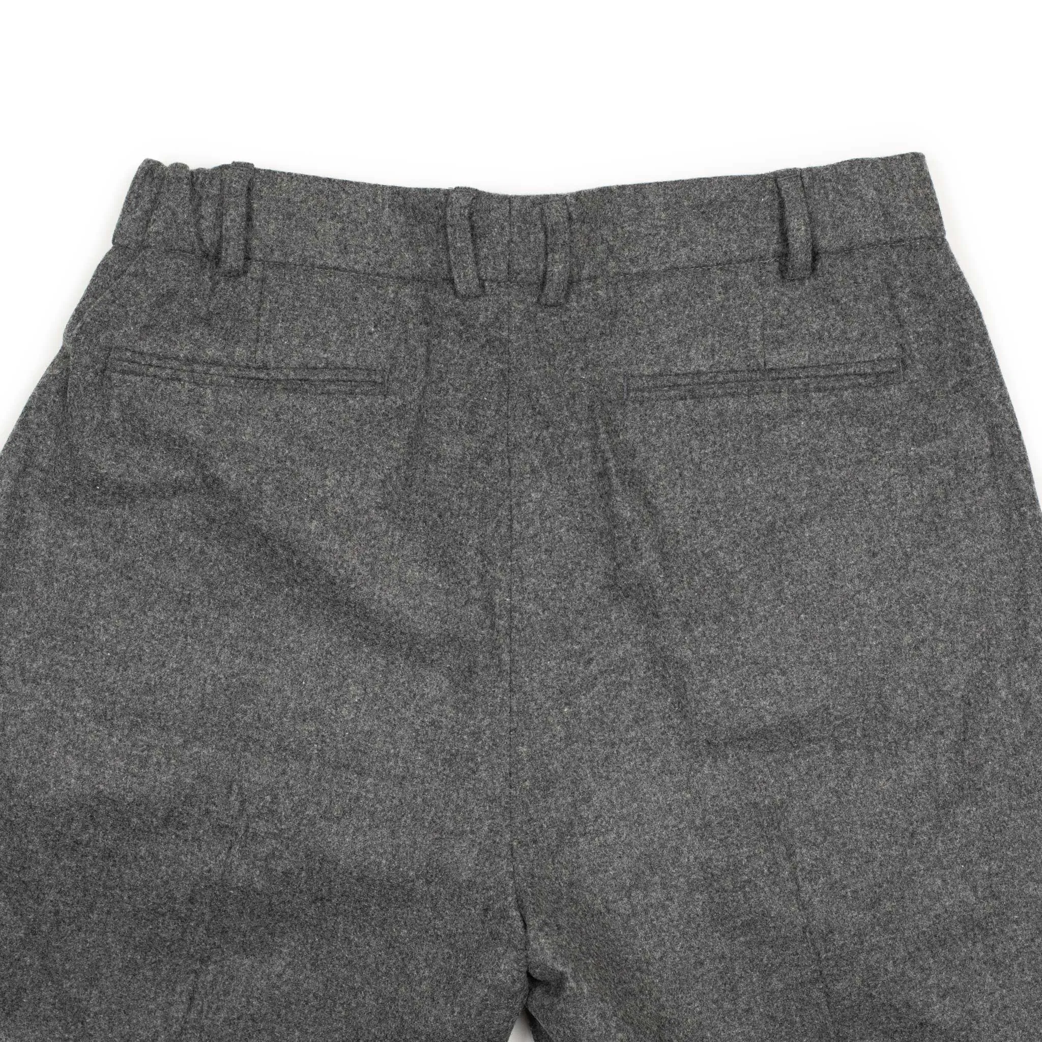 Easy trousers in mid-grey melange wool flannel