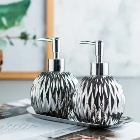 Elegant Silver Faceted Soap Dispenser