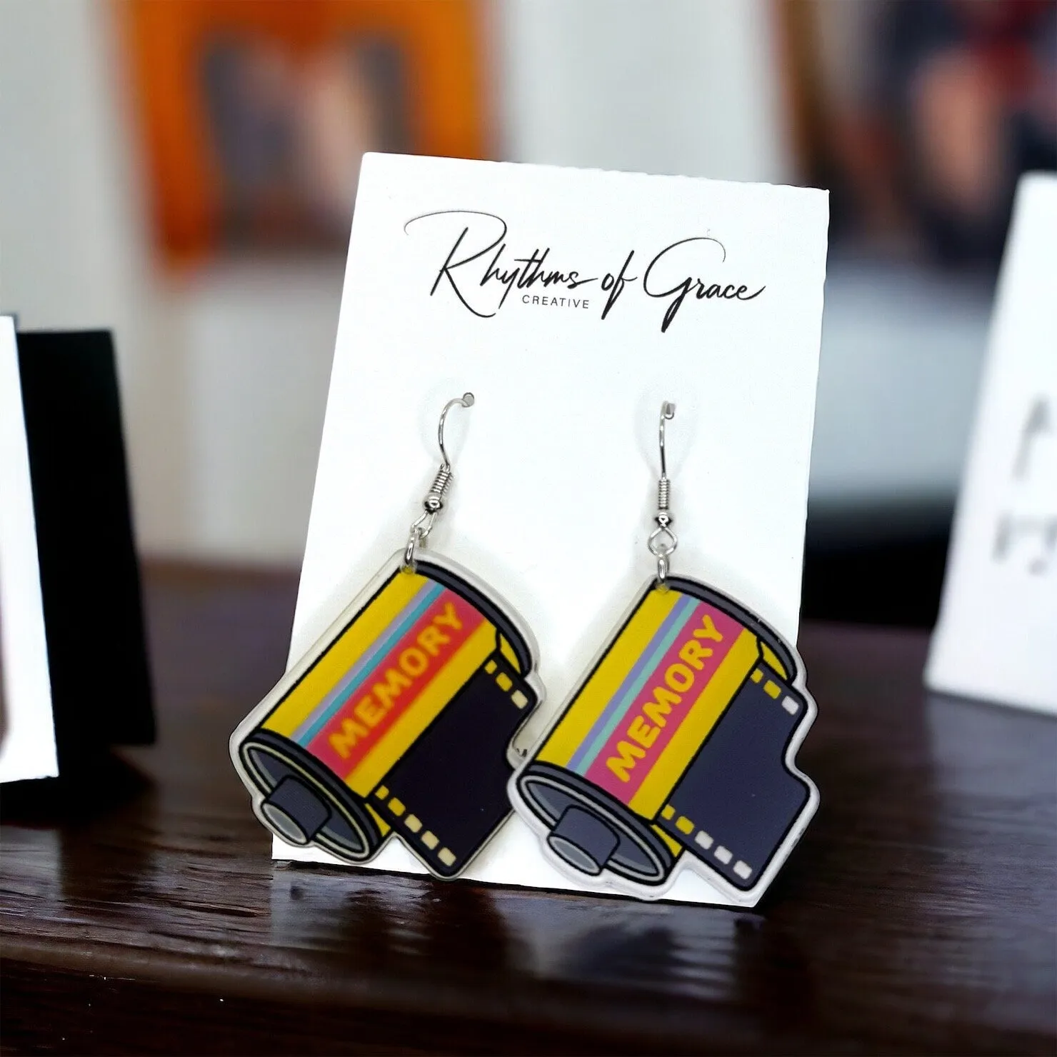 Film Earrings - Photographer Gift, Handmade Earrings, Retro Camera, Photography Accessories, Polaroid Camera, Camera Film, Memories