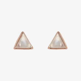 Gemstone Triangle Stud Earrings