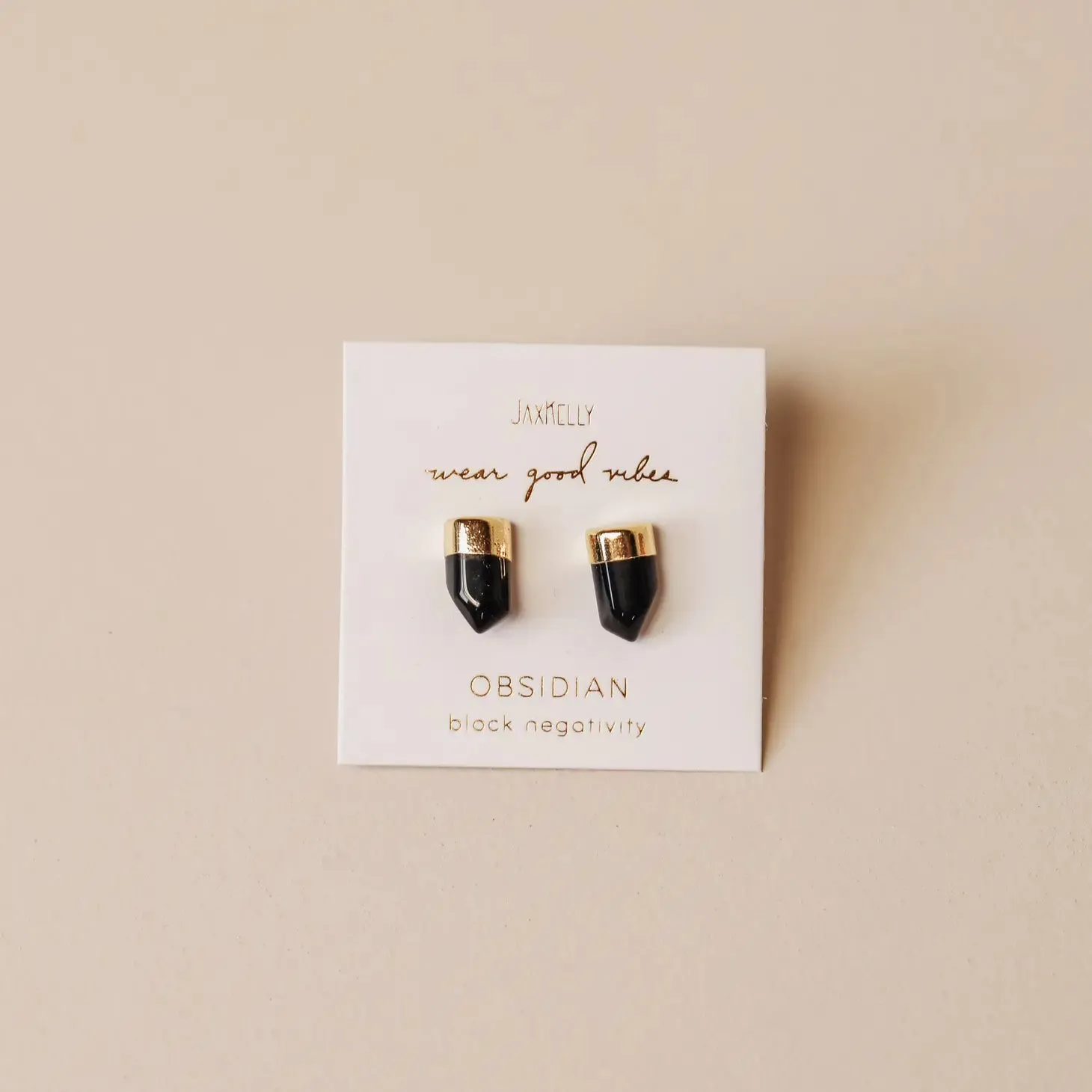 Gold Dip Obsidian Point Studs