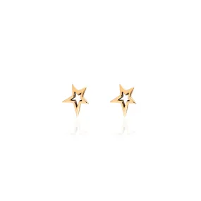 Gold Shooting Star Stud Earrings