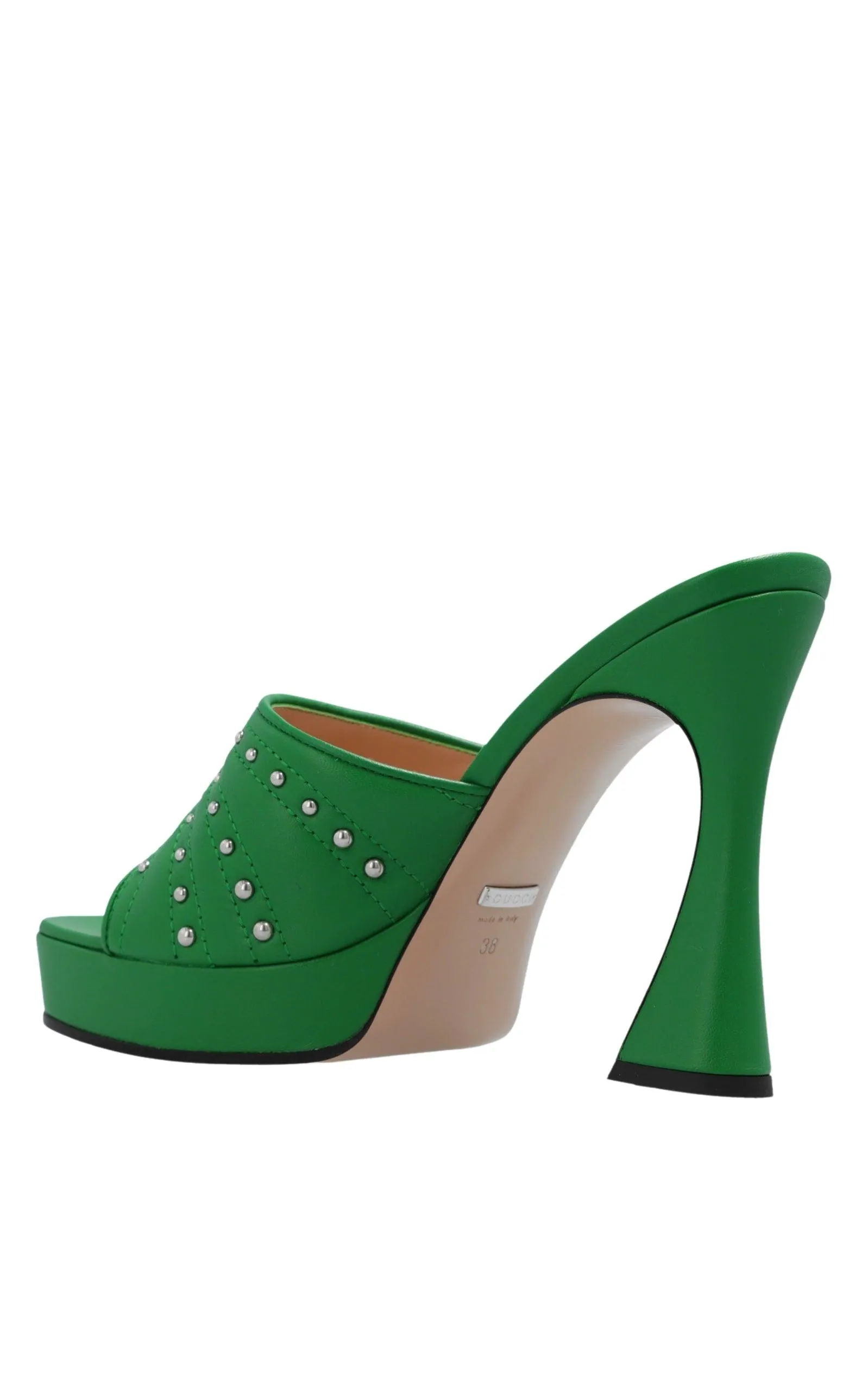 Green Embellishment Mules