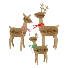 Honeycomb Reindeer Family