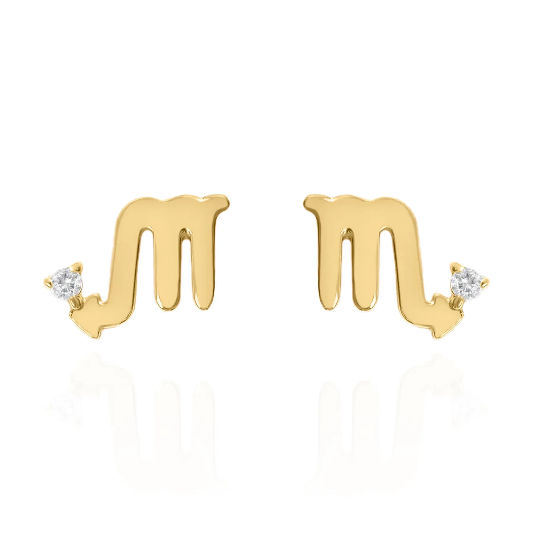 Kali Zodiac Symbol Stud Earrings | 18K Gold Plated