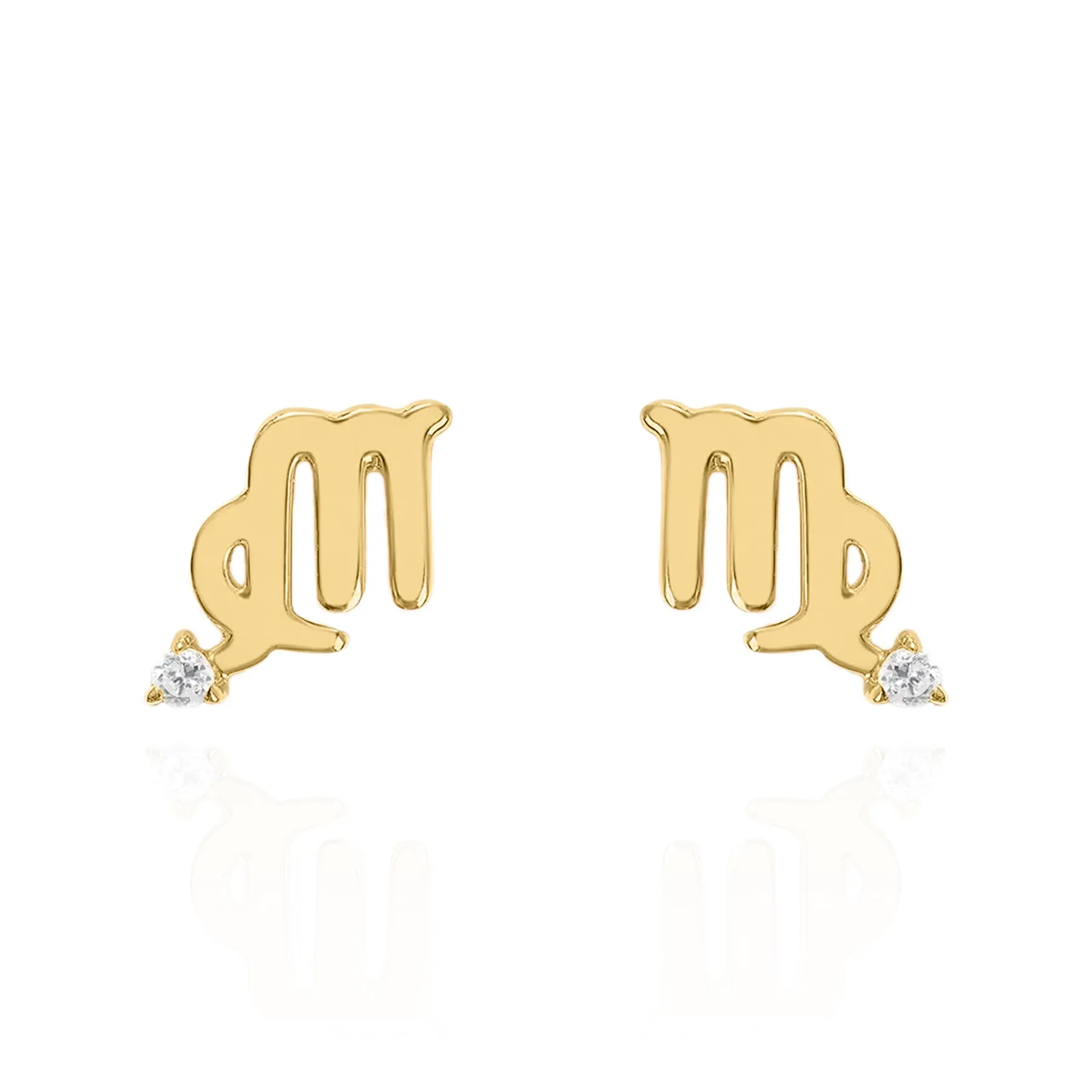 Kali Zodiac Symbol Stud Earrings | 18K Gold Plated