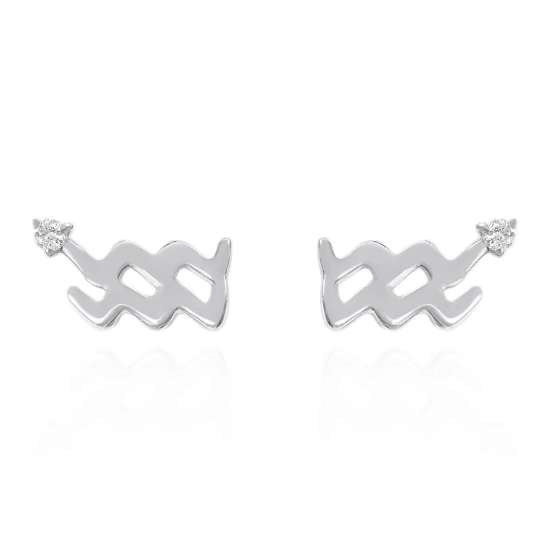 Kali Zodiac Symbol Stud Earrings | 925 Sterling Silver