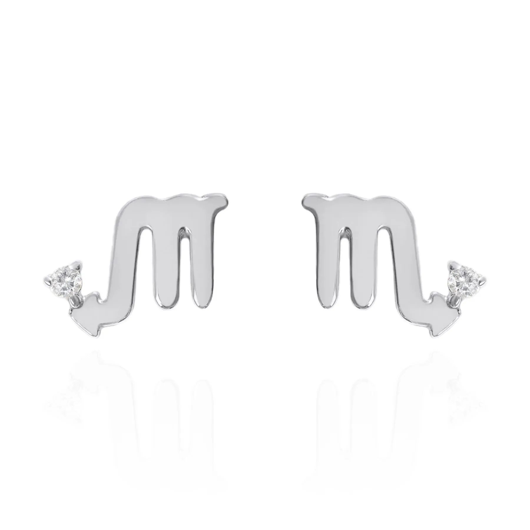 Kali Zodiac Symbol Stud Earrings | 925 Sterling Silver