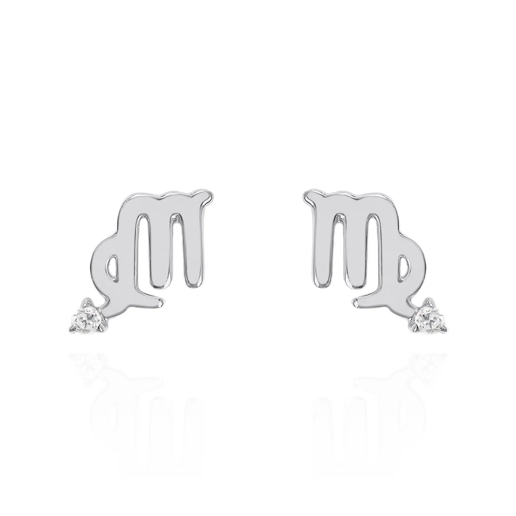 Kali Zodiac Symbol Stud Earrings | 925 Sterling Silver