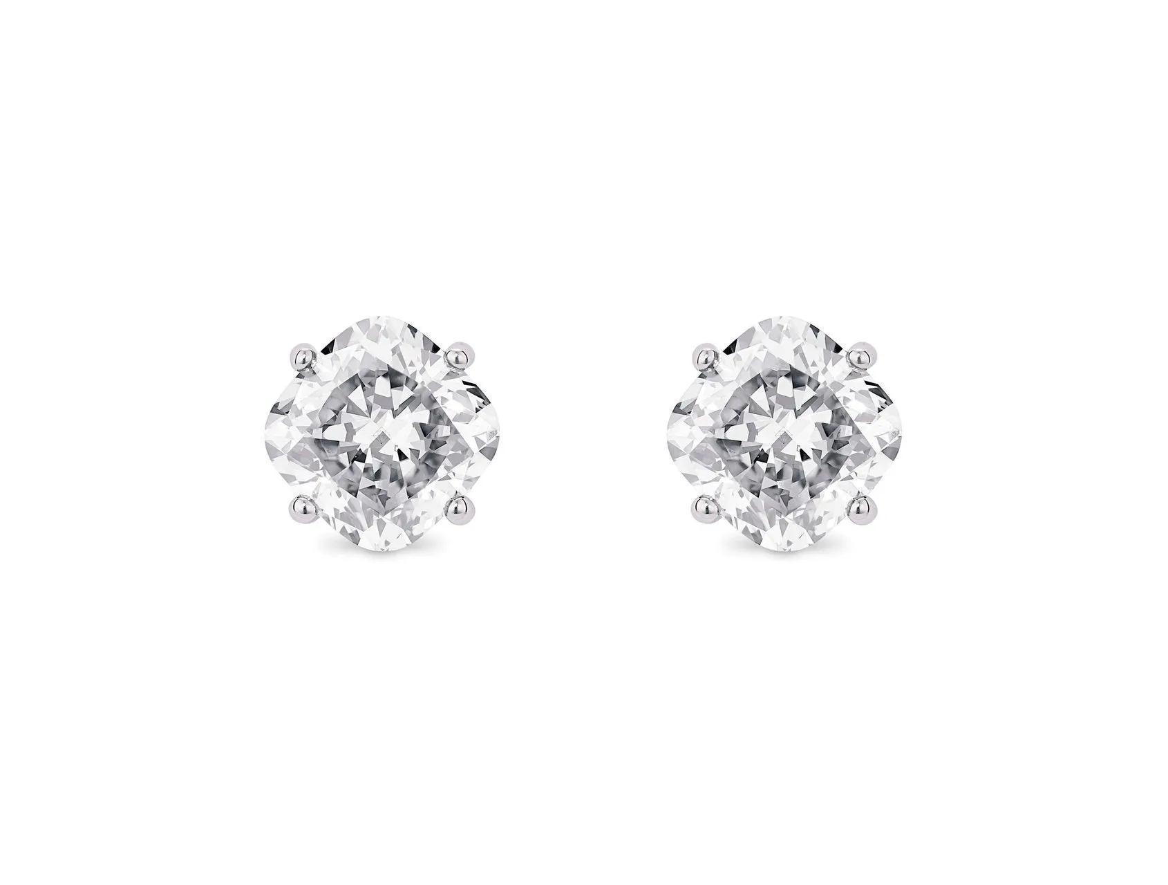 LIGHTBOX Lab-Grown Diamond 1.5ct twt Cushion Solitaire Studs, 14k gold