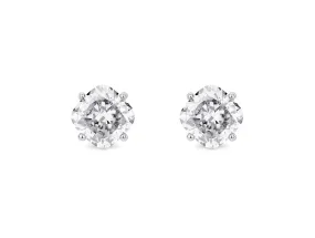 LIGHTBOX Lab-Grown Diamond 1.5ct twt Cushion Solitaire Studs, 14k gold