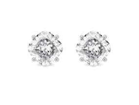 LIGHTBOX Lab-Grown Diamond 2ct twt Cushion Solitaire Studs, 14k gold