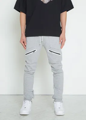 Men's  Zipper Pocket French Terry Sweatpants in Heather Grey