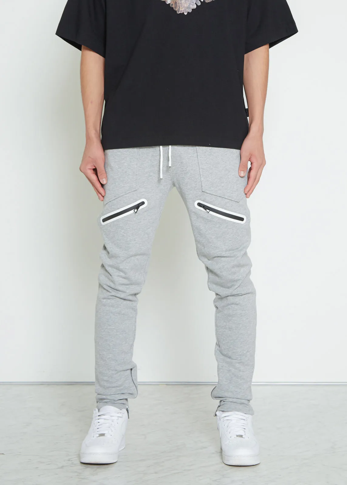 Men's  Zipper Pocket French Terry Sweatpants in Heather Grey