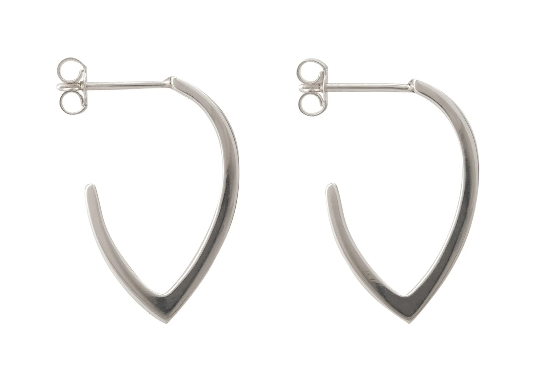 "Sydney Fin" Earrings, White Gold & Platinum