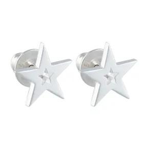 Stardust Outline Silver Stud Earrings