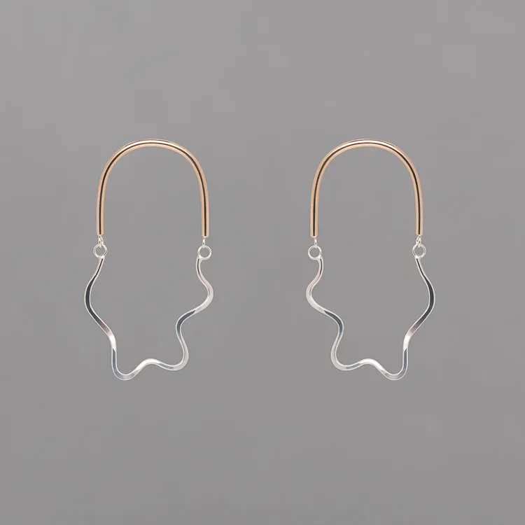 WATERFALL TWO TONE EARRING