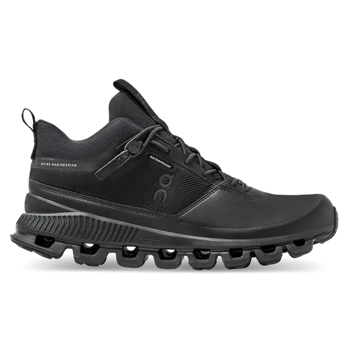 Women's On Cloud Hi Waterproof, All Black, 7.5 B Medium